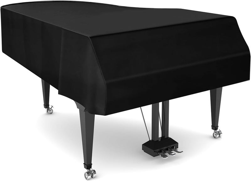 TINDTOP Grand Piano Cover, Leather Waterproof Dustproof Baby Piano Cover Washable Soft Bordered Decorated Full Triangle Piano Protective Cover - Image 1